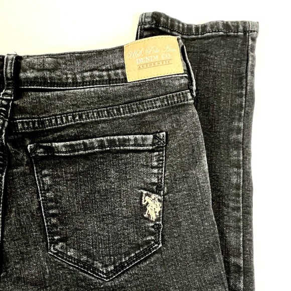 U.S. Polo Assn. Denim Co. Black Denim Skinny Jeans Mid-Rise Stretch Size 8 Short - Picture 7 of 12